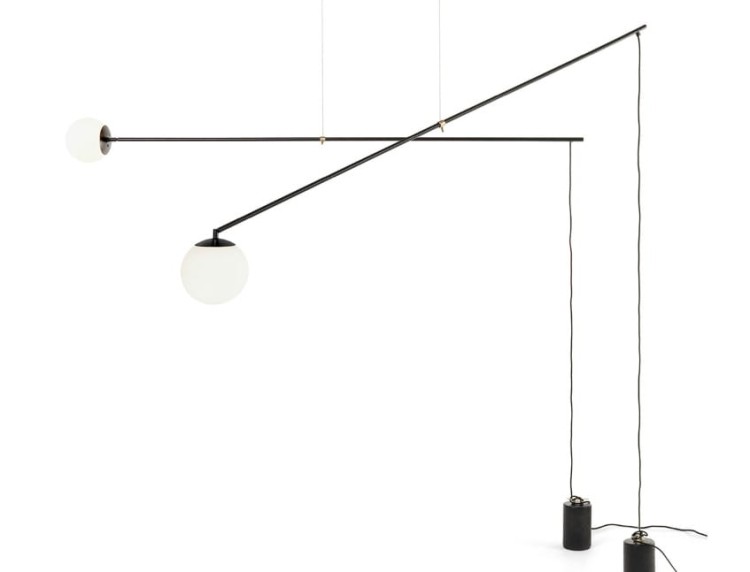 Lampa sufitowa, podłogowa BITTA, włącznik na podłodze.