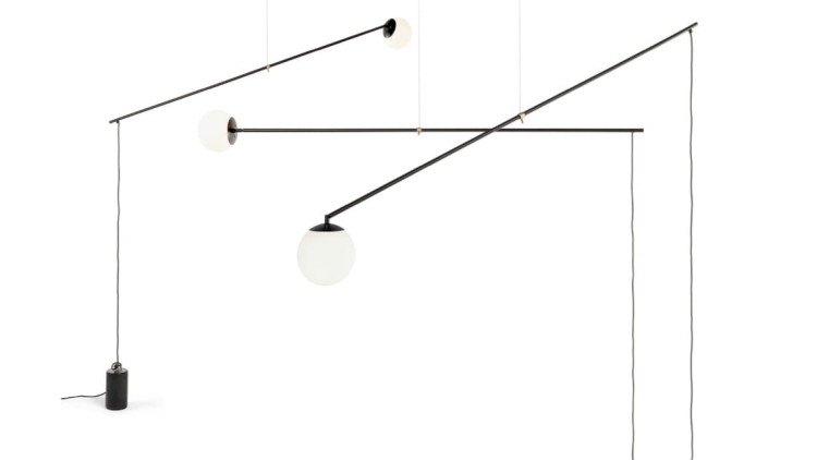 Lampa sufitowa, podłogowa BITTA, włącznik na podłodze.