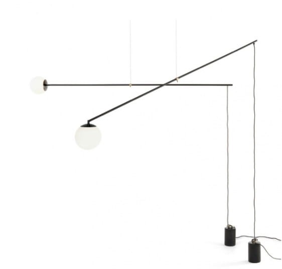 Lampa sufitowa, podłogowa BITTA, włącznik na podłodze.