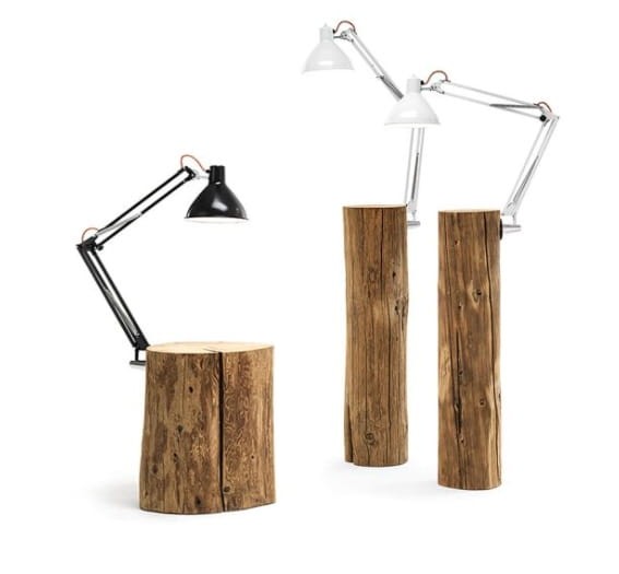 Lampa podłogowa, stolik nocny z lampą PIANTAMA.