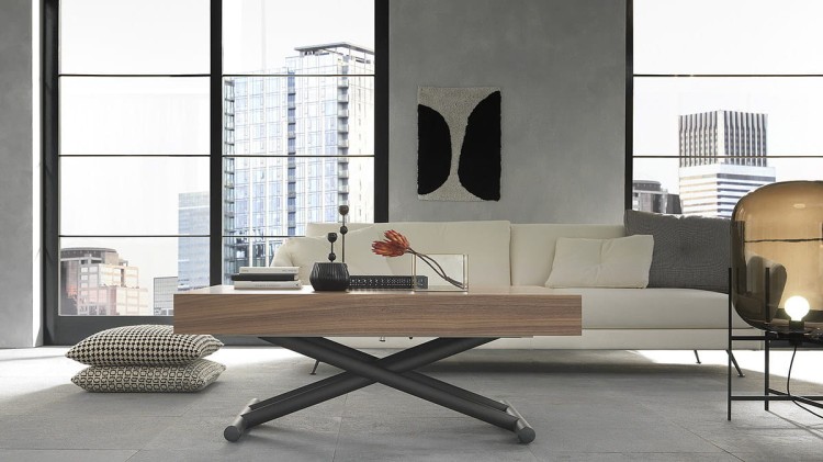 Stolik kawowy FEBO rozkładany do wielkości stołu.