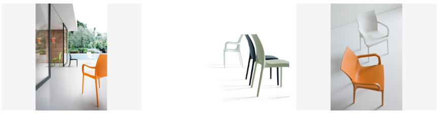 Nowoczesne sztaplowane krzesło Iris Gaber